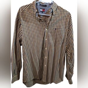 2/22$ Tommy Hilfiger Yellow and Blue Checkered Shirt
